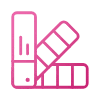 Animated design palette icon pink color swatch